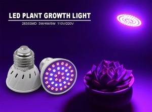 ไฟปลูกต้นผัก54LED 4W ไฟ E27 2835 SMD สีแดง660nm ฟ้า445nm 220V