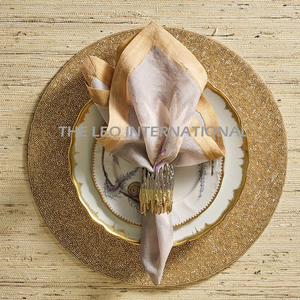 Vente chaude en aluminium métal or et argent nickelé porte-anneau de serviette 3X3X2 pouces maison hôtel cuisine Restaurant Ware - Product Image 2