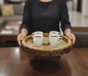Bandeja Decorativa Multiusos de Madera con Acabado Lacado Ecológico, Duradero y de Primera Calidad para el Hogar, la Cocina y el Desayuno - Product Image 5