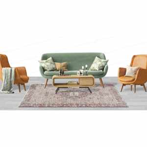 Tapis turc bohème imprimé, motif chenille gris Oushak, paillasson de chambre, tapis en velours de luxe - Product Image 4