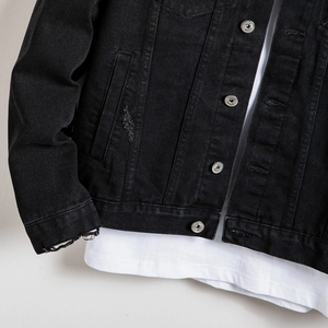 Veste en jean XL de couleur unie pour hommes pour le printemps hiver Nice Casual Plain Dyed Canvas Workwear avec grande poche - Product Image 6