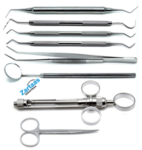 Instruments en acier inoxydable de haute qualité pour la configuration du plateau de préparation des couronnes dentaires Ensemble de 8 fabricants et exportateurs d'instruments dentaires - Product Image 5