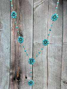 Handmade Sterling Silver Turquoise <b>Necklace</b> Gold Plated with Natural Gemstone December <b>Birthstone</b> Accessory Gift for Her - Product Image 5