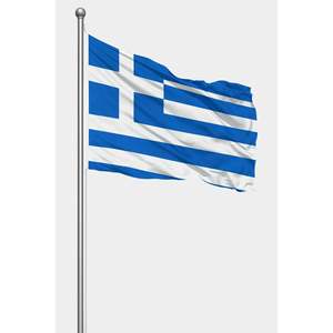 Drapeau de la Grèce pour l'extérieur, imprimé numériquement en polyester avec mât en aluminium, élégant et durable - Product Image 1