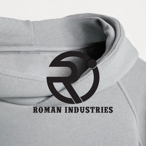 Plaine Hommes Gris 300gsm Lourd Pull À Capuche Français Terry Hoodies Drop Shoulder No Strings Lourd Surdimensionné Hommes Hoodies - Product Image 3