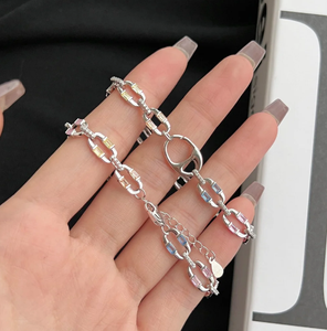 Deslumbrante Brazalete Diario Colorido con Diamantes Moissanite y Zafiros en Oro Blanco - Product Image 3