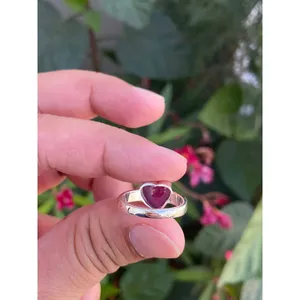 Natural Ruby Heart <b>Ring</b> <b>925</b> Sterling <b>Silver</b> Handmade Heart Shape Gemstone <b>Ring</b> Wholesale Jewelry Supplier - Product Image 5