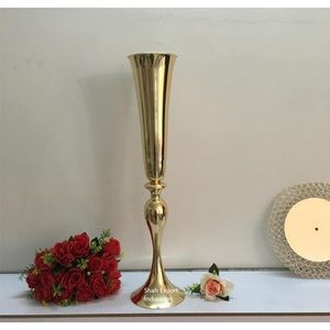 Look classique lieu de mariage décoration or métal fleur Vase Table de mariage pièce maîtresse décoration Vases à fleurs - Product Image 2