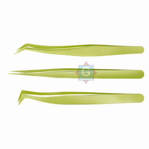 Juego de pinzas para pestañas profesionales de acero inoxidable multicolor, herramientas de belleza con punta puntiaguda, logotipo personalizado - Product Image 4