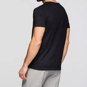 Camiseta con Cuello en V, Estilo Casual, Moderna, Lisa, Vintage, Tejida, Ajustada, Elástica, con Estampado Personalizado, Logotipo Personalizado, Fabricante OEM - Product Image 5