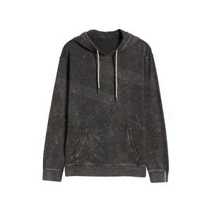 2024 invierno nuevo estilo High Street Casual pulóver sudaderas con capucha hombres hecho a medida 100% algodón lavado ácido patrón impreso Anti-retráctil - Product Image 3