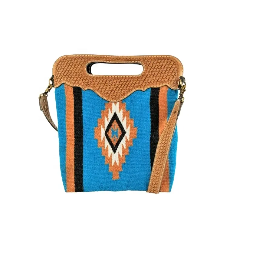 Bolsa para cinto estilo navajo, nova bolsa de couro genuíno com franja, atacado, fabricante personalizado