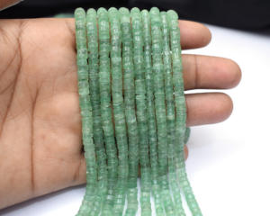 Handmade Heishi Shape Green Aventurine <b>Beads</b> Natural Green Aventurine Strands Jewelry Findings & Components - Product Image 6