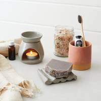Diffuseur d'huiles essentielles et chauffe-bougie électrique/non électrique en céramique écologique fait main pour l'aromathérapie