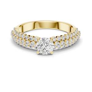 Bague de fiançailles en diamant de laboratoire rond brillant de 1,04 carat, clarté VVS-VS EF, CVD, or 18 carats, 14 carats, 10 carats et argent 925 rose - Product Image 3