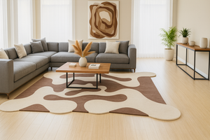 พรมทอผ้าขนสัตว์/ผ้าไหมทรงสี่เหลี่ยมผืนผ้าสไตล์โมเดิร์นคลาสสิก ลายนามธรรม สำหรับห้องนั่งเล่น ห้องนอน และห้องรับประทานอาหาร ขนาดใหญ่ - Product Image 2