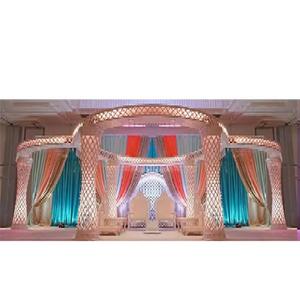 Gran oferta de lujo cristal boda Mandap tema blanco diamante corte cristal boda Mandap más bonito Jali Pilar Mandap para boda - Product Image 1
