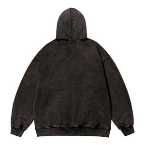 Custom Acid Wash Hoodies Hombres Pullover Oversized Loose Fit Cotton Vintage Streetwear Hoodie - Product Image 6