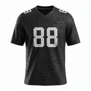 Maillot de football américain personnalisé en polyester 100% sublimé, manches courtes, respirant, antibactérien, grande taille, logo avant pour les équipes - Product Image 2