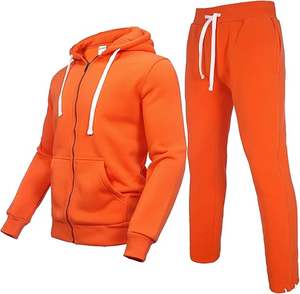 Ensemble survêtement unisexe en coton avec logo personnalisé, sweat-shirt et pantalon de jogging, survêtement de luxe haut de gamme pour homme, broderie, impression en relief - Product Image 1