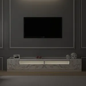 शैली डिजाइन T0008 टीवी स्टैंड सफेद-ओर्मा संगमरमर दाएं बाएं मॉड्यूल सेट प्रकाश नई लालित्य आधुनिक लिविंग रूम होम फर्नीचर