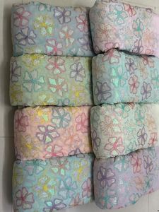 Bordado de secuencia de arcoíris de tela Georgette de algodón Premium perfecto para vestidos de novia y vestidos de novia - Product Image 2