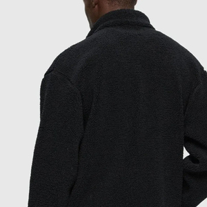 Premium Zip-Up <b>Sherpa</b> <b>Fleece</b> Jacket for <b>Men</b> Winter High Street Style Custom Embroidery Stand Collar Designed Fabric Manufacturer - Product Image 5