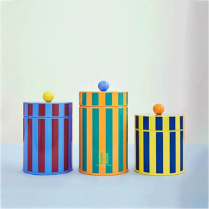 Caja Redonda de Madera Lacada a Rayas Hecha a Mano, Contenedor de Dulces, Joyero a Rayas, Se Acepta OEM de Fábrica en Vietnam - Product Image 6