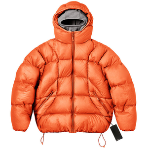 Chaqueta Acolchada Personalizada con Cremallera y Capucha, Diseño de Leopardo Naranja, Abrigo de Invierno Cálido y Ligero para Hombre y Mujer - Product Image 1