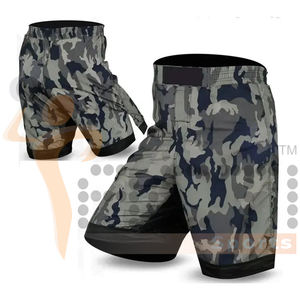 กางเกงขาสั้น MMA สำหรับผู้ชายกางเกงขาสั้นสำหรับต่อสู้ดีไซน์โลโก้ตามสั่งพิมพ์ลายซับลิเมชันสำหรับผู้ชาย - Product Image 3