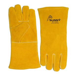 Guantes de Soldadura de Cuero Naranja Resistentes al Calor, Protección para las Manos, Guantes de Seguridad para Trabajo, Guantes de Cuero de Vaca - Product Image 3