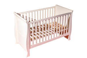 TACASA Élégant berceau coulissant nostalgie en bois de caoutchouc massif avec un design moderne Finition peinte en blanc Caractéristique peu encombrante - Product Image 5