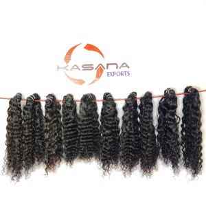 Non transformés Remy 100% naturel noir indien Extensions de cheveux humains cuticule aligné femmes vague profonde en gros Temple tissage cheveux - Product Image 1