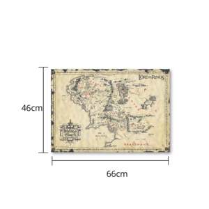โปสเตอร์แผนที่มิดเดิลเอิร์ธสไตล์ดั้งเดิมจากเรื่องลอร์ดออฟเดอะริงส์ - Product Image 4