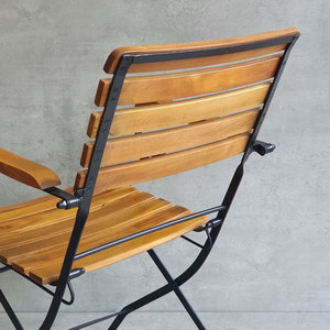 Silla Plegable de Madera Maciza de Acacia REFORD con Reposabrazos de Hierro GCF079, para Campamento, Pesca y Actividades al Aire Libre - Product Image 4