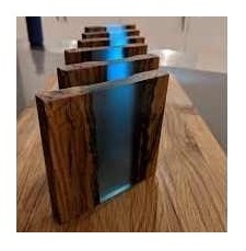 Sous-verres carrés en bois de haute qualité personnalisables avec incrustation de vadrouille élégants, durables, fabriqués à la main pour la maison, le bureau et le restaurant - Product Image 2