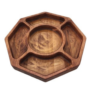 Plato para servir frutas de madera de acacia, gran oferta, forma ovalada, plato de vajilla para servir frutas secas - Product Image 3