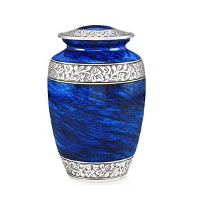Genuine Quality Bulk Selling Special Design 100% Aluminum Metal Material Blue <b>Stone</b> With Engraving Cremation Ashes Urns for Sale - Product Image 1