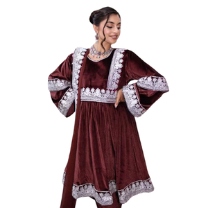2024 Vintage Afghan Kuchi vestido hecho a mano bordado encaje manga larga conjuntos de mujer estilo afgano Festival vestido de novia Pashtun - Product Image 1