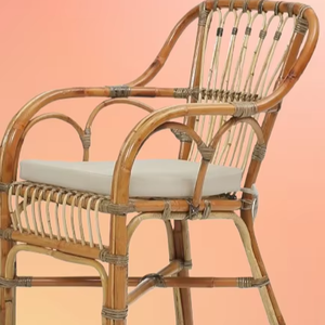 Sillón de balcón de piel cómoda y elegante de ratán para uso en interiores y exteriores tejido a mano - Product Image 1