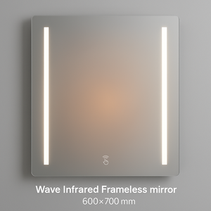 กระจกอุ่นรุ่นใหม่ 350W 240V ควบคุมด้วยคลื่น LED ไร้กรอบ ป้องกันฝ้า อินฟราเรด ดีไซน์เรียบหรู สีขาว ควบคุมอัจฉริยะ ป้องกันความร้อนเกิน - Product Image 5