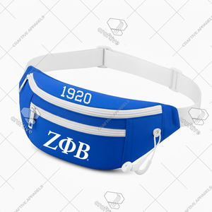 Zeta Phi Beta Sorority High Quality Fanny <b>Pack</b> Women's Stylish <b>Travel</b> Belt <b>Bag</b> Ready To Ship Waist <b>Bag</b> - Product Image 2