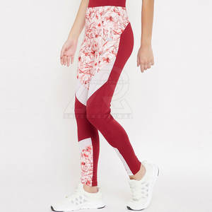 Venta directa de fábrica, mallas transpirables de secado rápido 100% de algodón para mujer, ropa de gimnasio de cintura media, estilo informal, estampado por sublimación - Product Image 3