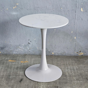 Mesa de Comedor Redonda Tulip CFD68122 de 60x60cm, Extensible, con Tapa de Mármol con Diseño de Nubes para Uso en Bares - Product Image 3