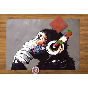 Alfombra con Diseño de Mono de Banksy - Alfombra de Arte Moderno, Alfombra Impresa, con Pelo Suave - Product Image 2