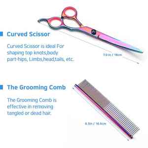 Kit DE ASEO Manual para mascotas 4 en 1 de bajo ruido, afeitadora, recortadora y tijeras de corte suave con peine para perros y gatos para tiras de prueba veterinarias - Product Image 6