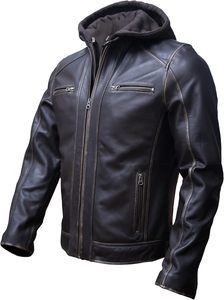 Chaqueta de Motociclismo para Hombre, Estilo Bomber Clásico, Forro Acolchado, Cuero de Oveja de Alta Calidad, Desmontable, para Carreras de Autos - Product Image 6