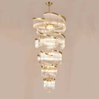 Lustre moderne en métal et cristal nickelé de luxe italien, pour hôtel, restaurant, escalier, grande villa, luminaire suspendu personnalisé