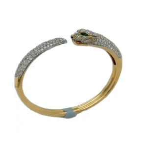 Bracelet en or jaune 14 carats de qualité supérieure avec diamants naturels Style Hip Hop pour les cadeaux disponibles à la vente - Product Image 2