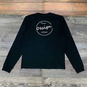 T-shirt à col rond vierge 180gsm à la mode pour hommes t-shirts à manches longues coupe ajustée et respirant avec logo imprimé vente en gros - Product Image 3